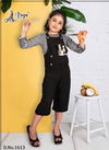 Black Colour Latest Designer Fancy Western Type Dangri Mati Stretchable Lycra Children Wear Collcetion 1613